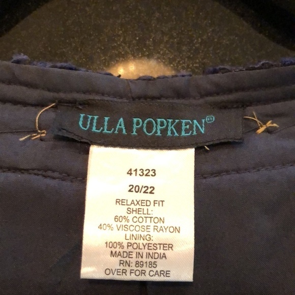 Ulla Popken Navy Tweed Long Sleeve Beaded Embellished Jacket Size 20/22 - Picture 11 of 12